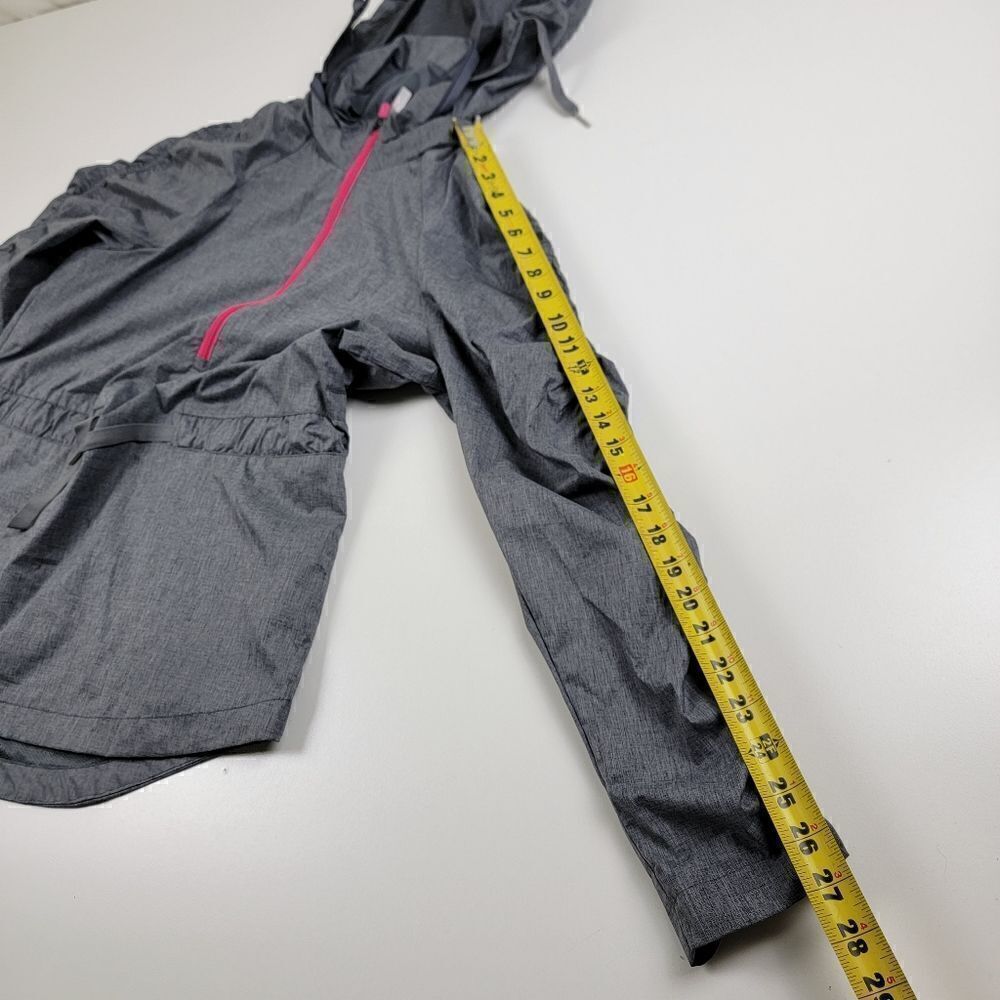 Fabletics Gray Rain Jacket Sizesmall Hidden Hood - image 6